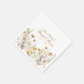 ワイルドフラワーエレガントの愛が開花ブライダルシャワーにある スタンダードカクテルナプキン (角)