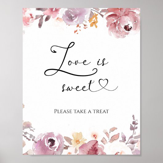 ワイルドフラワーエレガントの愛は甘いブライダルシャワー ポスター (正面)