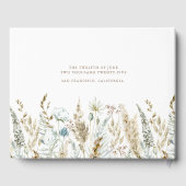 ワイルドフラワーエレガントの水の色素朴結婚の値 ゲストブック (裏面)