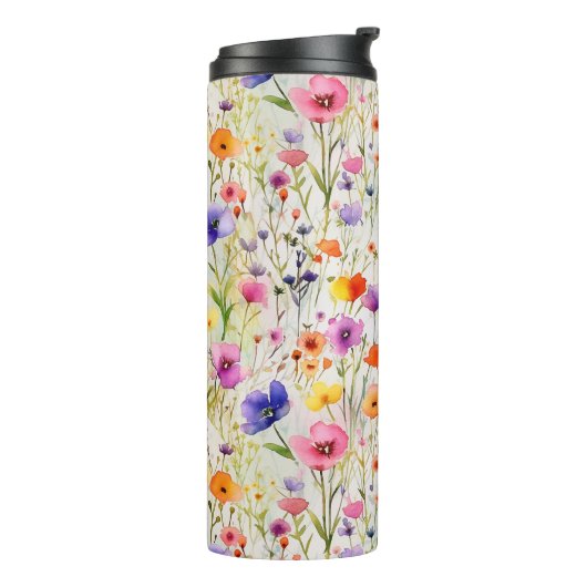 ワイルドフラワーエレガントの水彩模様 タンブラー (回転左)
