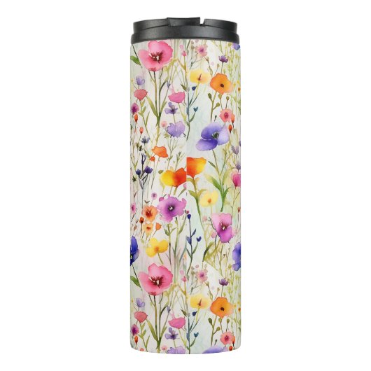 ワイルドフラワーエレガントの水彩模様 タンブラー (裏面)