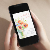 ワイルドフラワーエレガントの水彩母の日ブランチ 招待状