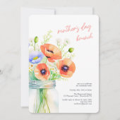 ワイルドフラワーエレガントの水彩母の日ブランチ 招待状 (正面)