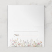 ワイルドフラワーエレガントの水色の結婚折り畳み プレイスカード (外部開封)