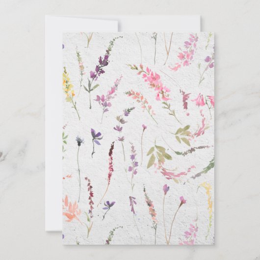 ワイルドフラワーエレガントの水色バプテスマ1st誕生日 招待状 (裏面)