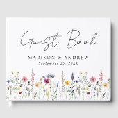 ワイルドフラワーエレガントの牧草地の写真結婚ズ ゲストブック (正面)