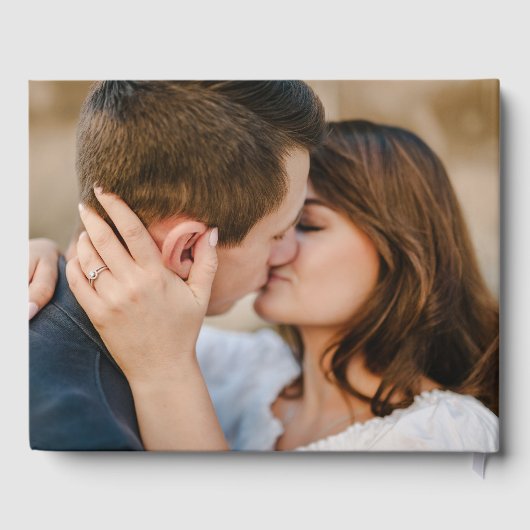 ワイルドフラワーエレガントの牧草地の写真結婚ズ ゲストブック (裏面)