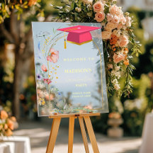 ワイルドフラワーエレガントの牧草地卒業ウェルカムサイン