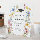ワイルドフラワーエレガントの牧草地卒業ウェルカムサイン 台座サイン (インサイチュ)