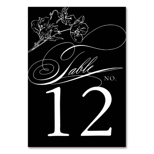 ワイルドフラワーエレガントの白黒結婚の設定 テーブルナンバー (裏面)
