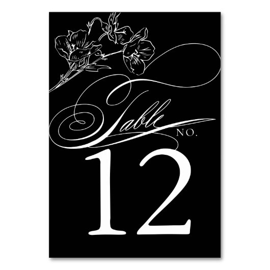 ワイルドフラワーエレガントの白黒結婚の設定 テーブルナンバー (正面)