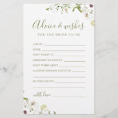 ワイルドフラワーエレガントの結婚アドバイス&ウィッシュズカード (正面)