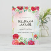 ワイルドフラワーエレガントの結婚式の招待 招待状 (スタンド正面)