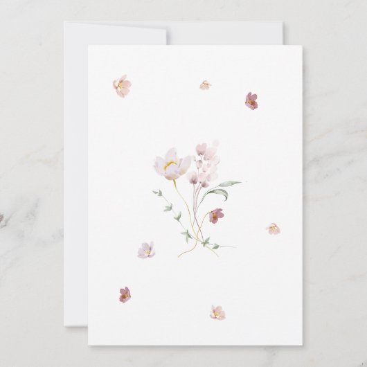 ワイルドフラワーエレガントの赤ちゃんシャワースクリプト 招待状 (裏面)