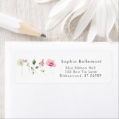 ワイルドフラワーエレガントの赤ちゃんシャワー差出人住所 ラベル (インサイチュ)