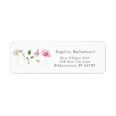 ワイルドフラワーエレガントの赤ちゃんシャワー差出人住所 ラベル (正面)