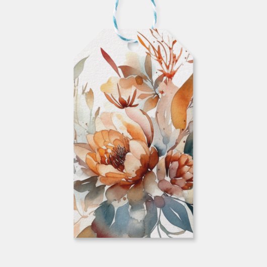 ワイルドフラワーエレガントの赤ちゃんシャワー ギフトタグ (裏面)