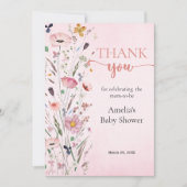 ワイルドフラワーエレガントの赤ちゃんシャワー サンキューカード (正面)