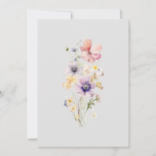 ワイルドフラワーエレガントの赤ちゃんシャワー 招待状 (裏面)