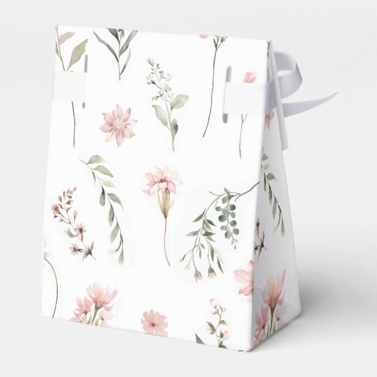 ワイルドフラワーエレガントをテーマにした赤ちゃんシャワーの特典 フェイバーボックス (裏面サイド)