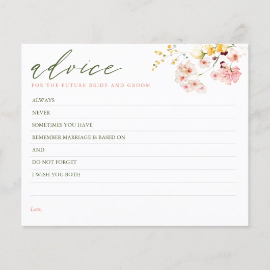 ワイルドフラワーエレガントアドバイスカード (正面)