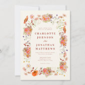 ワイルドフラワーエレガントアーチ秋の結婚式 招待状 (正面)