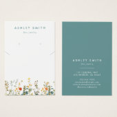 ワイルドフラワーエレガントイヤリングネックレス表示カード (正面&裏面)