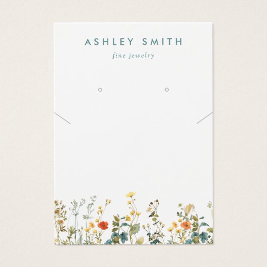 ワイルドフラワーエレガントイヤリングネックレス表示カード (正面)