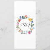 ワイルドフラワーエレガントウェディングレセプションメニュー メニュー (裏面)