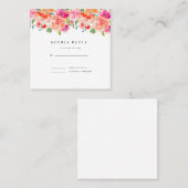 ワイルドフラワーエレガントウェディングRSVP スクエア名刺 (正面/裏面)