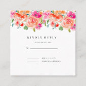 ワイルドフラワーエレガントウェディングRSVP スクエア名刺 (正面)