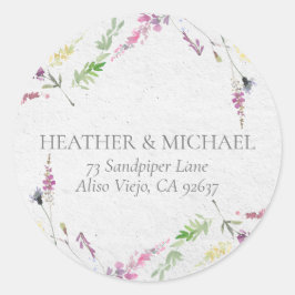 ワイルドフラワーエレガントウォーターのカラー差出人住所 ラウンドシール