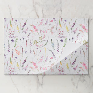 ワイルドフラワーエレガントウォーターのカラー紙ランチョンマット ペーパーパッド