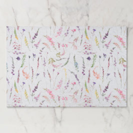 ワイルドフラワーエレガントウォーターのカラー紙ランチョンマット ペーパーパッド