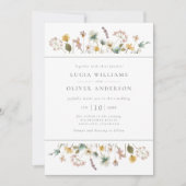 ワイルドフラワーエレガントウォーターの色のフローラ結婚の 招待状