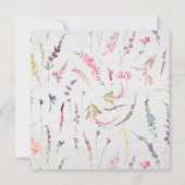 ワイルドフラワーエレガントウォーター色のブライダルランチョン 招待状 (裏面)