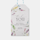 ワイルドフラワーエレガントウォーター色フローラブライダルシャワー ギフトタグ (正面)