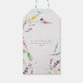 ワイルドフラワーエレガントウォーター色フローラブライダルシャワー ギフトタグ (裏面)