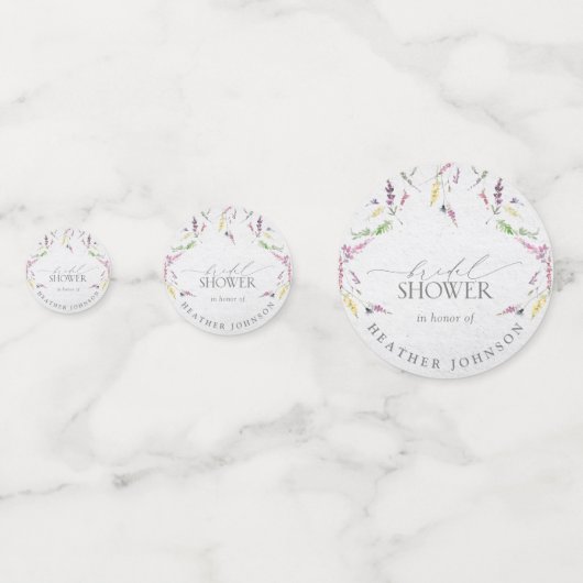 ワイルドフラワーエレガントウォーター色フローラブライダルシャワー コンフェッティ (正面)