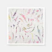 ワイルドフラワーエレガントウォーター色フローラブライダルシャワー スタンダードカクテルナプキン (正面)