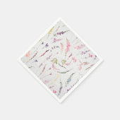 ワイルドフラワーエレガントウォーター色フローラブライダルシャワー スタンダードカクテルナプキン (角)