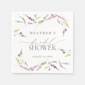 ワイルドフラワーエレガントウォーター色フローラブライダルシャワー スタンダードカクテルナプキン (正面)