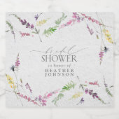 ワイルドフラワーエレガントウォーター色フローラブライダルシャワー スパークリングワインラベル (シングルラベル)