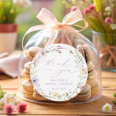 ワイルドフラワーエレガントウォーター色フローラブライダルシャワー ラウンドシール