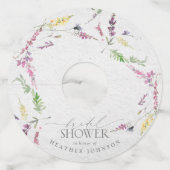 ワイルドフラワーエレガントウォーター色フローラブライダルシャワー ワイングラスタグ (正面)