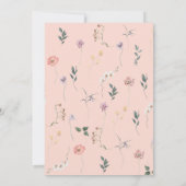 ワイルドフラワーエレガントウォーター色フローラブライダルシャワー 招待状 (裏面)