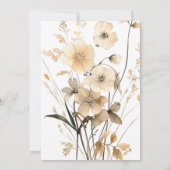 ワイルドフラワーエレガントウォーター色フローラブライダルシャワー 招待状 (裏面)