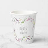 ワイルドフラワーエレガントウォーター色フローラブライダルシャワー 紙コップ (正面)