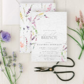 ワイルドフラワーエレガントウォーター色フローラブライダルブランチ 招待状