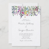 ワイルドフラワーエレガントウォーター色フローラ招待状 招待状 (正面)